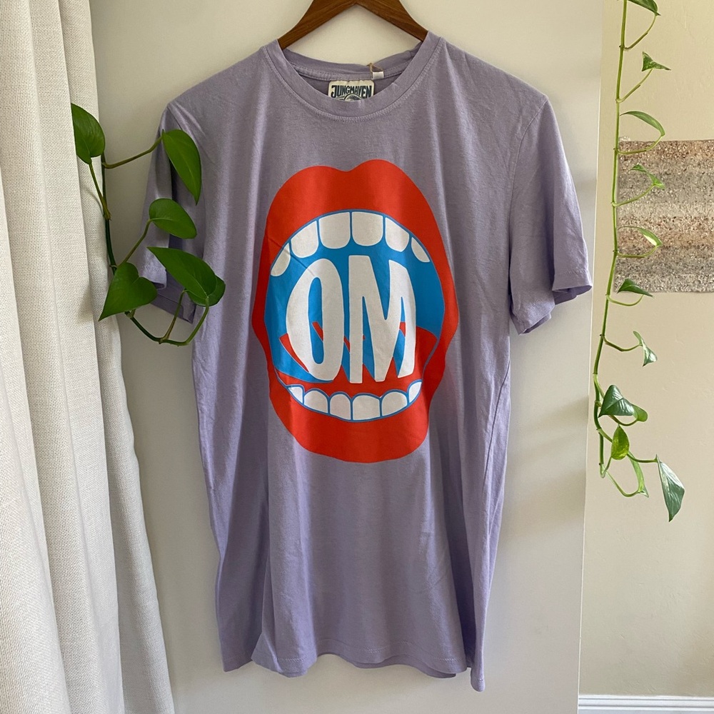 Jungmaven Basic Tee OM Yogi Meditation Misty Lilac Purple Limited Dustin Coffey